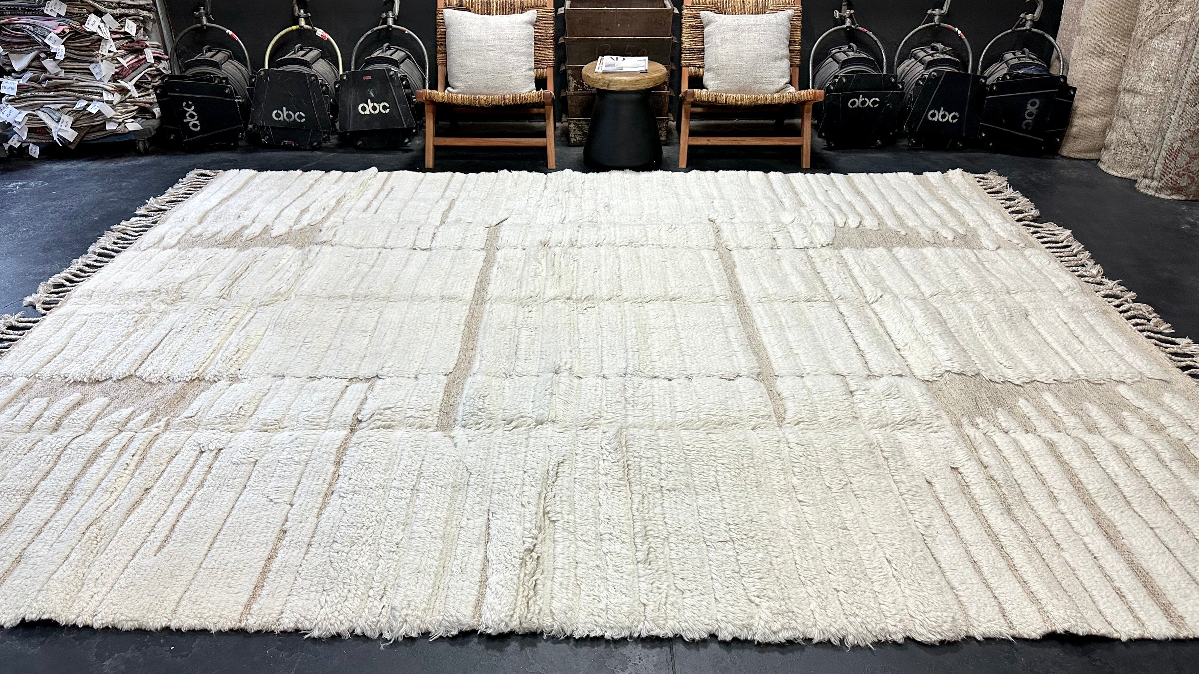 10’2  x 14’ Shaggy Moroccan Rug Pure Turkish Wool & Aloe M-3764 Linda's Barn