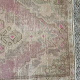 1’6 x 3’2 Vintage Oushak Rug Muted  Violet, Beige & Blue