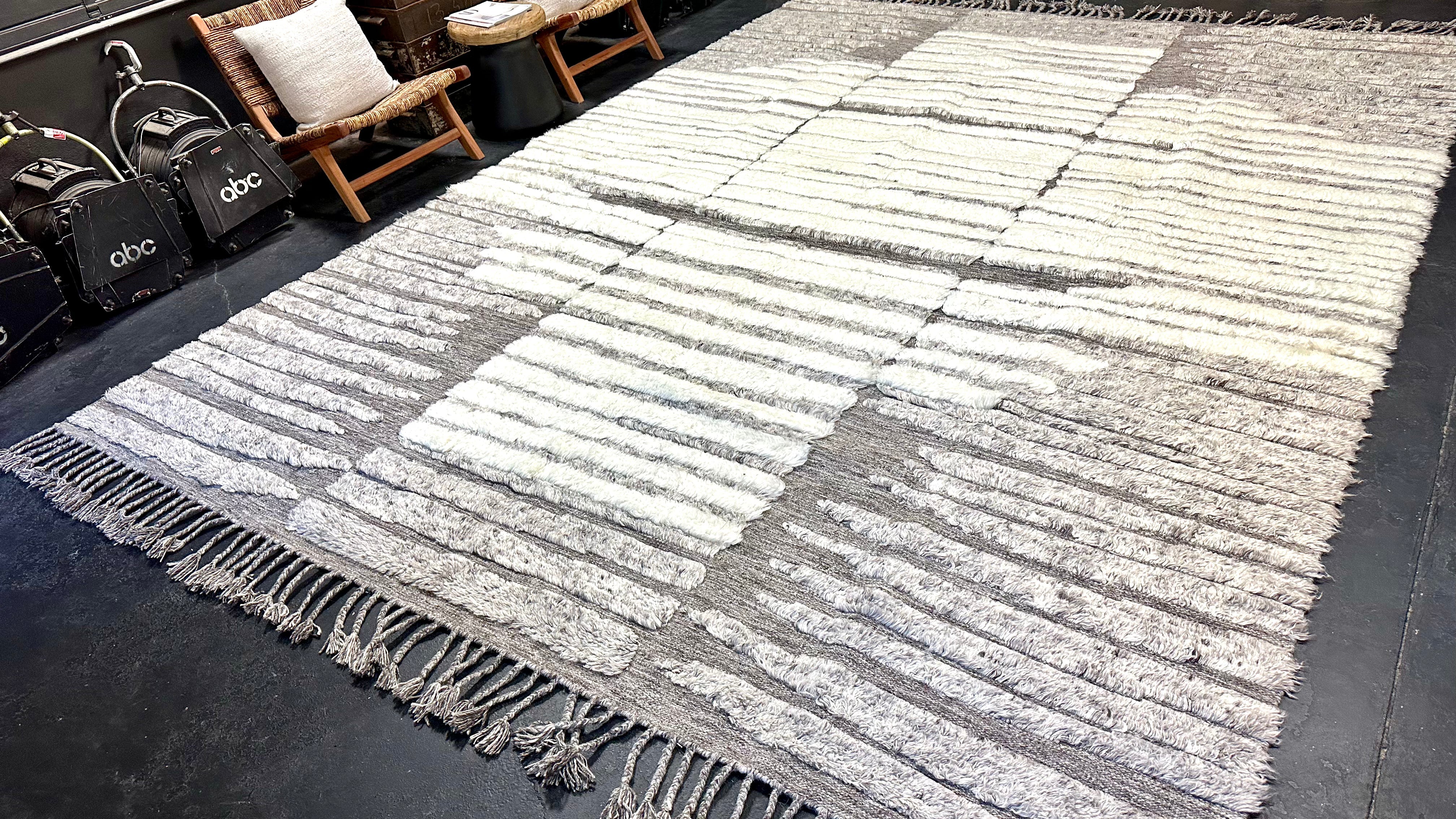 10’4 x 13’11 Shaggy Moroccan Rug “Toprak” Pure Turkish Wool M-3768 Linda's Barn