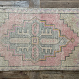 1’7 x 2’10 Vintage Oushak Rug Muted Gray, Pink & Sand '5200