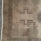1’9 x 3’3 Antique Oushak Rug Muted Beige, Taupe & Blue-Gray 4901