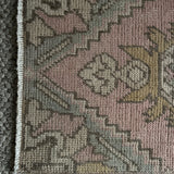 1’3 x 2’11 Vintage Oushak Rug Muted Pastel Colors