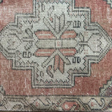 1’8 x 2’11 Vintage Oushak Mat Muted Rust, Gray & Black '5167