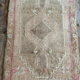 1’9 x 2’11 Antique Kars Rug Muted Cashmere Camel, Cream and Soft Blush Rose '4734