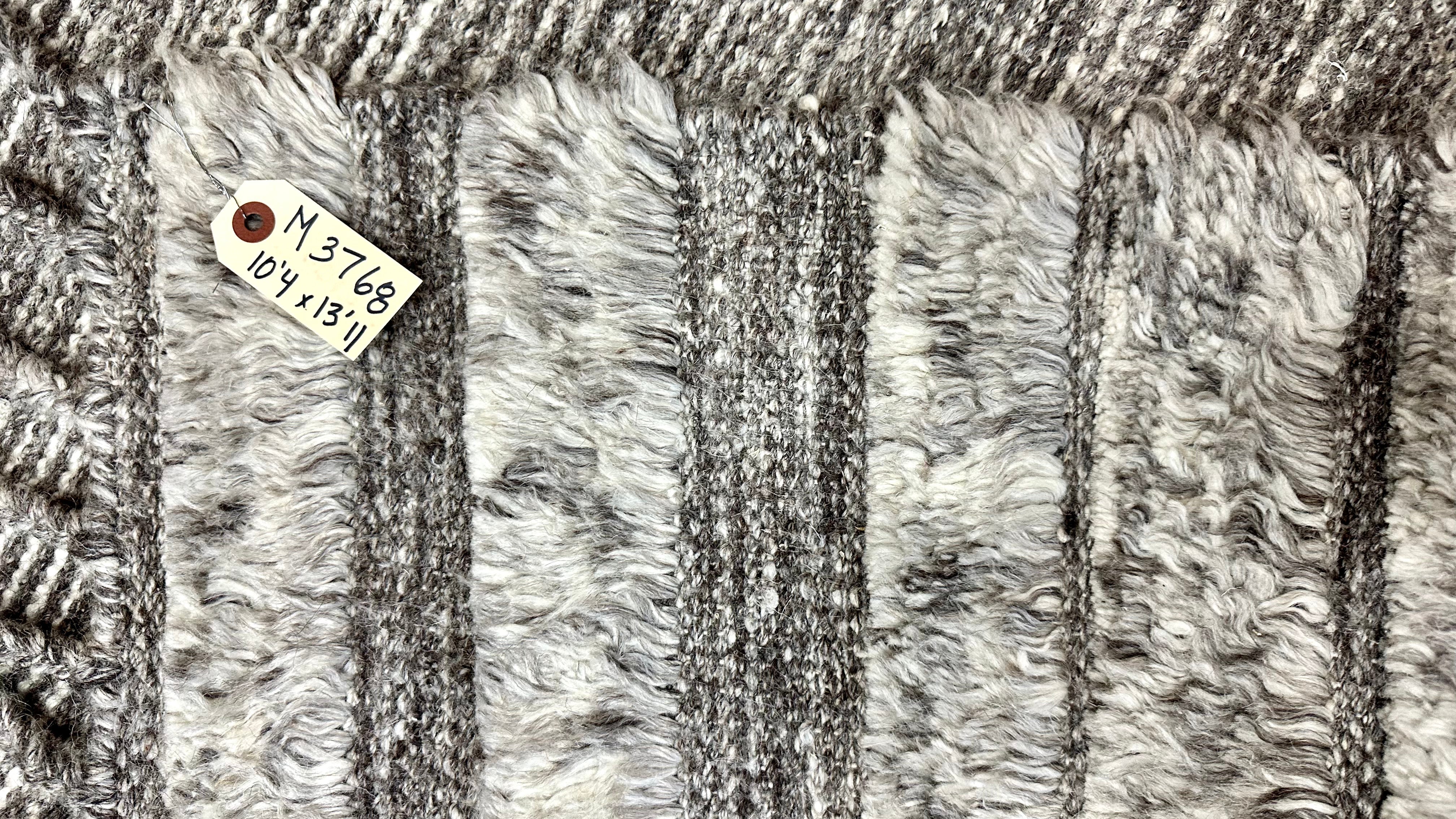 10’4 x 13’11 Shaggy Moroccan Rug “Toprak” Pure Turkish Wool M-3768 Linda's Barn
