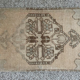 1’8 x 3’  Vintage Oushak Mat Muted Taupe, Blush, Gray & Brown 4903