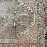1’9 x 2’11 Antique Kars Rug Muted Cashmere Camel, Cream and Soft Blush Rose '4734