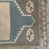 1’8 x 3’4 Antique Turkish Taspinar Rug Muted Soft Taupe, Gray,  Blue & Cream 5717
