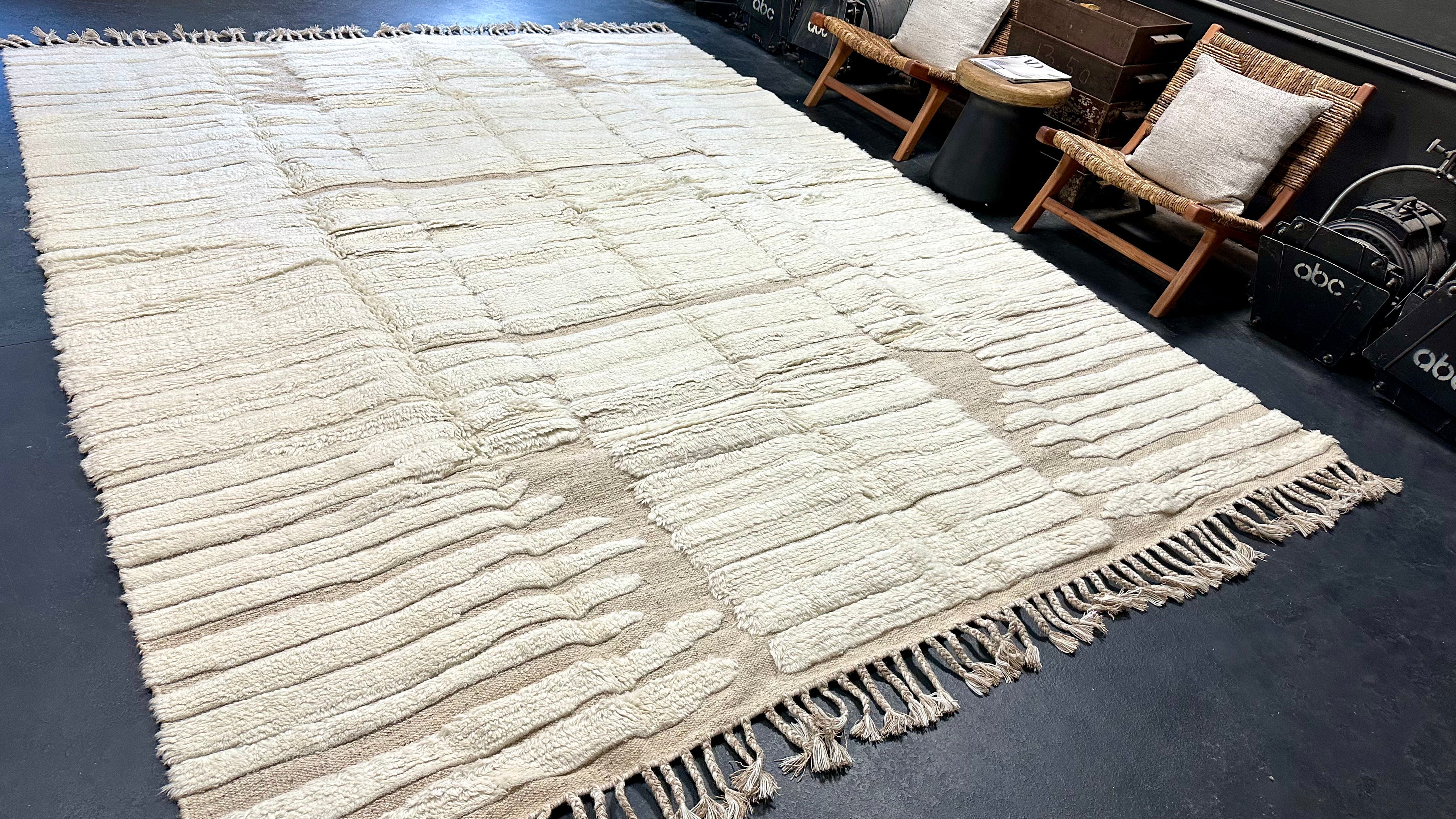 10’2  x 14’ Shaggy Moroccan Rug Pure Turkish Wool & Aloe M-3764 Linda's Barn