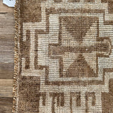 1’5 x 2’5 Antique Kars Rug Muted Camel Brown & Beige