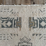 1’5 x 2’10 Vintage Turkish Oushak Small Rug Beige, Gray and Charcoal '4915