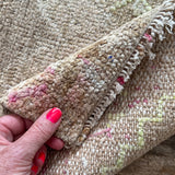 1’9 x 2’11 Antique Kars Rug Muted Cashmere Camel, Cream and Soft Blush Rose '4734