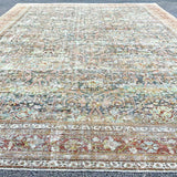 13’8 x 20’4 Classic Antique Rug Muted  Black, Rust, Blue & Green