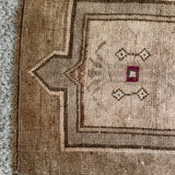 1’5 x 2’9 Antique Kars Small Rug Muted Camel Brown 4763