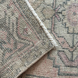 1’8 x 3’ Vintage Oushak Mat Muted Blush,  Gray & Taupe