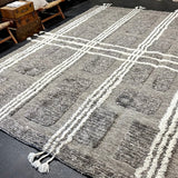 10’4 x 14’1 Shaggy Moroccan Rug Grey Pure Turkish Wool M-3781 Linda's Barn