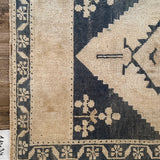 1’10 x 3’4 Antique Taspinar Rug Muted Dark Blue & Beige '5397