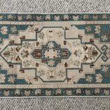 1’7 x 3’2 Vintage Turkish Taspinar Rug Muted Beige, Blue, Green + Camel  5714