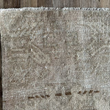 1’4 x 2’7 Antique Oushak Rug Muted Monochromatic Greige '4765