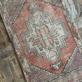 1’8 x 2’11 Vintage Oushak Mat Muted Rust, Gray & Black '5167