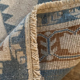1’9 x 3’3 Vintage Taspinar Rug Muted Deep Sea Blue, Camel & Beige '5381