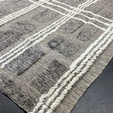 10’4 x 14’1 Shaggy Moroccan Rug Grey Pure Turkish Wool M-3781 Linda's Barn