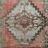 1’7 x 2’11 Vintage Oushak Rug Muted Brick, Gray, Green & Brown '5194