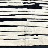 10’3 x 14’2 Moroccan Rug Black and White “Ruzgar” Pure Turkish Wool M-3766 Linda's Barn