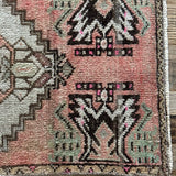 1’7 x 2’11 Vintage Oushak Rug Muted Brick, Gray, Green & Brown '5194