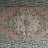 1’3 x 2’11 Vintage Oushak Rug Muted Pastel Colors