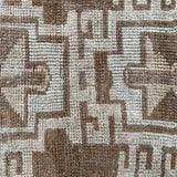1’5 x 2’5 Antique Kars Rug Muted Camel Brown & Beige