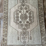 Hold for KC*1’8 x 3’ Vintage Turkish Taspinar Rug Muted Beige & Gray