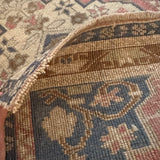 1’9 x 3’5 Vintage Taspinar Rug Muted Navy, Rose & Beige '5391