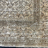 9’7  x 12’6 Classic Vintage Rug Muted Gray, Warm Beige, Brown + Green '5405