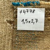 1’5 x 2’7 Antique Kars Rug Muted Camel Brown & Beige '4778