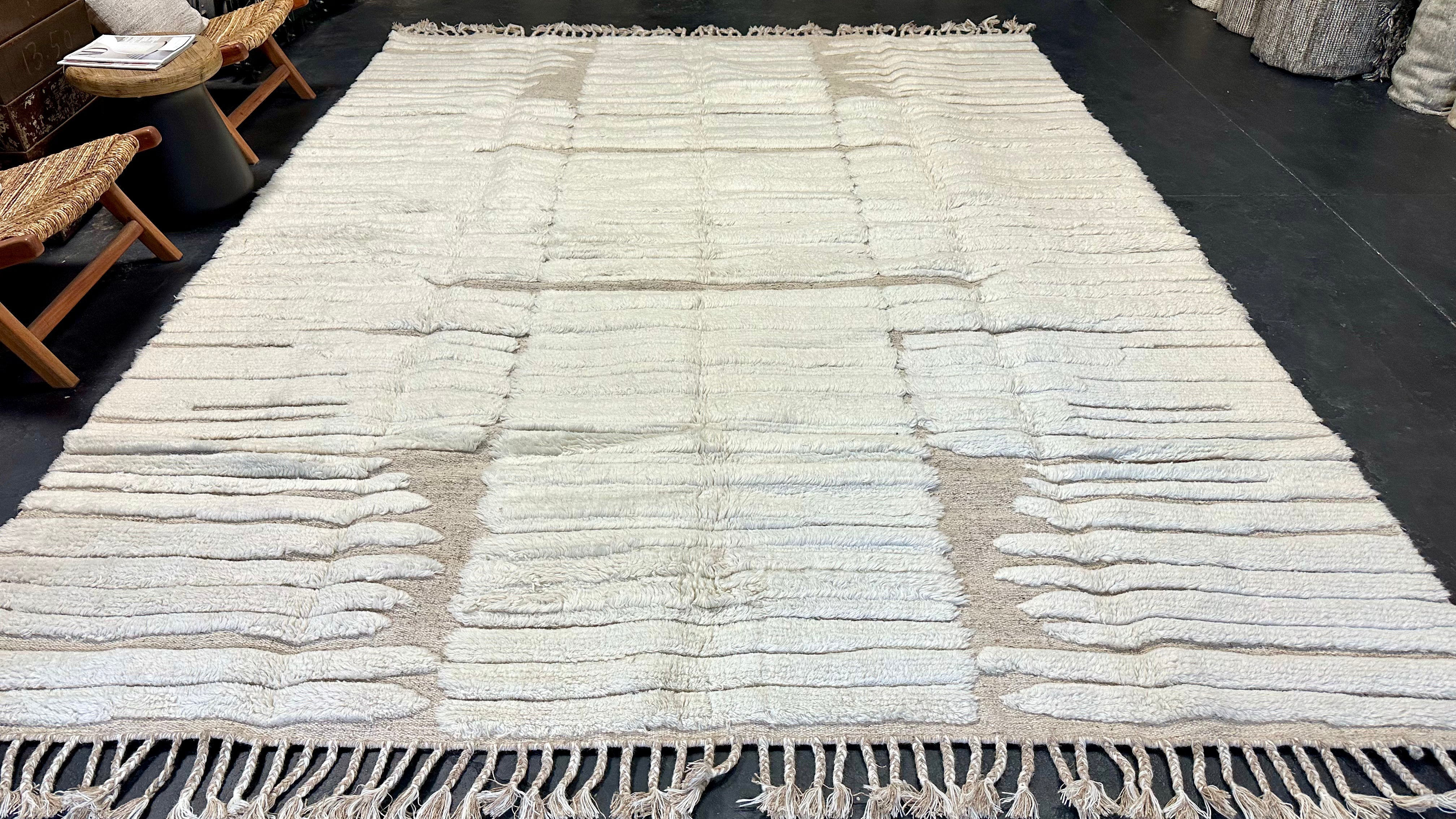 10’2  x 14’ Shaggy Moroccan Rug Pure Turkish Wool & Aloe M-3764 Linda's Barn