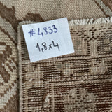 1’8 x 4’ Antique Taspinar  Muted Beige, Copper & Seafoam 4833