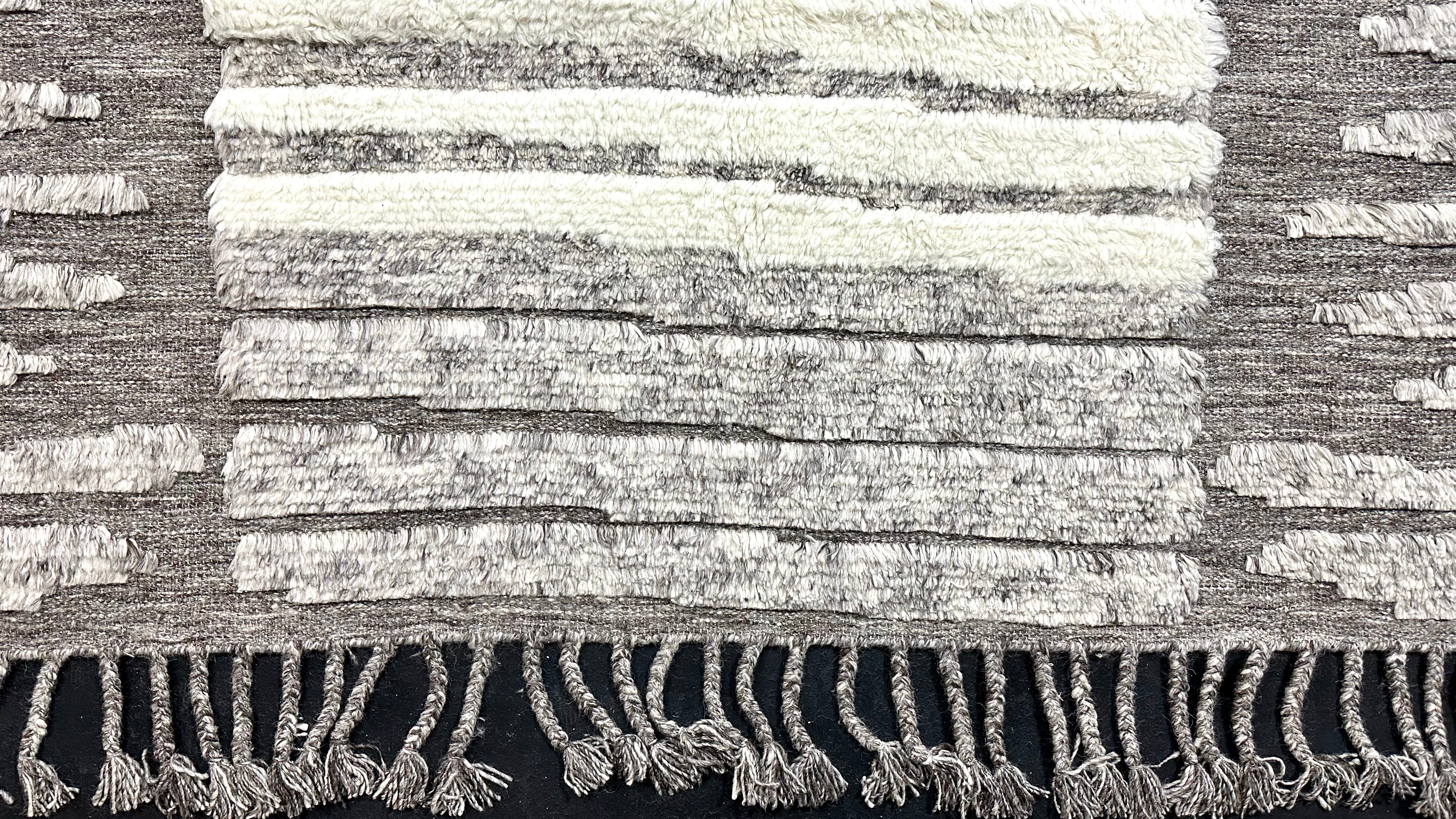 10’4 x 13’11 Shaggy Moroccan Rug “Toprak” Pure Turkish Wool M-3768 Linda's Barn