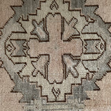 1’6 x 3’ Antique Oushak Rug Muted Blush Beige, Brown & Gray