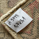 1’7 x 3’1 Vintage Oushak Rug Muted Pale Pink, Gray, Charcoal & Saffron