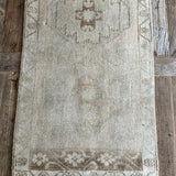 1’8 x 2’11 Antique Taspinar Rug Muted Gray & Sea Foam Green