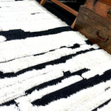 10’4 x 14’ Moroccan Rug Black and White Shag “Ruzgar” Pure Turkish Wool M-3782
