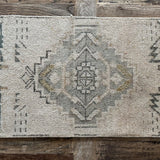 1’5 x 2’10 Vintage Turkish Oushak Small Rug Beige, Gray and Charcoal '4915