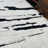 10’4 x 14’ Moroccan Rug Black and White Shag “Ruzgar” Pure Turkish Wool M-3782