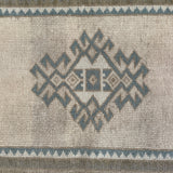 1’8 x 3’4 Antique Turkish Taspinar Rug Muted Soft Taupe, Gray,  Blue & Cream 5717