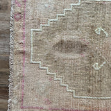 1’9 x 2’11 Antique Kars Rug Muted Cashmere Camel, Cream and Soft Blush Rose '4734