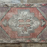 1’8 x 2’11 Vintage Oushak Mat Muted Rust, Gray & Black '5167