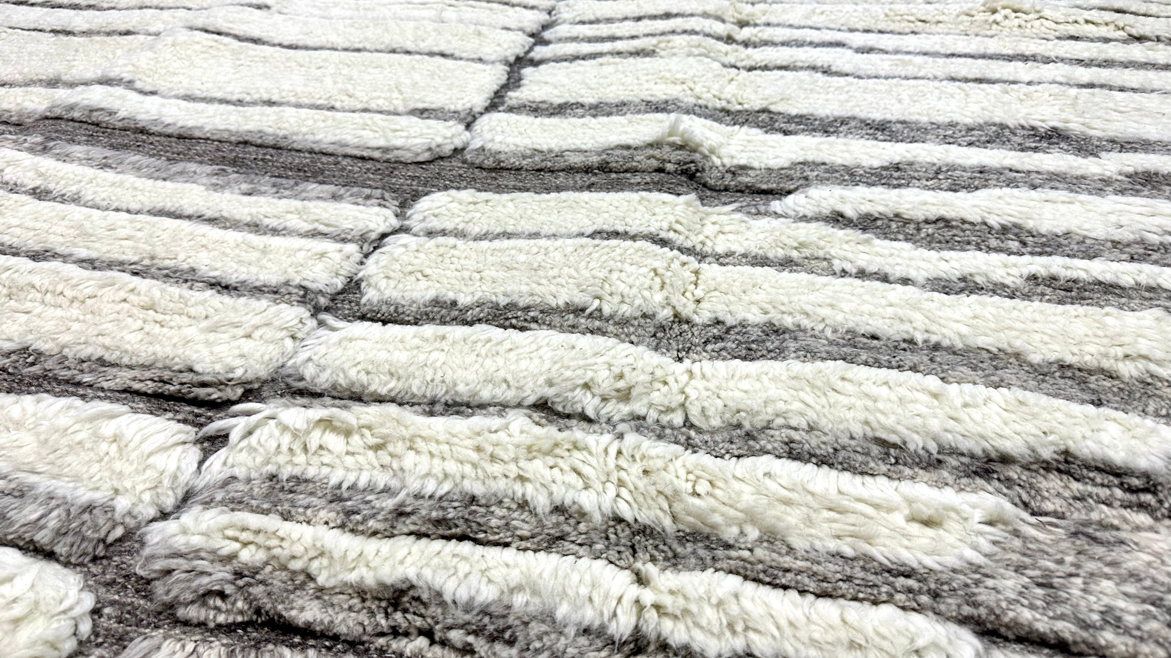10’4 x 13’11 Shaggy Moroccan Rug “Toprak” Pure Turkish Wool M-3768 Linda's Barn