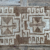 1’5 x 2’5 Antique Kars Rug Muted Camel Brown & Beige