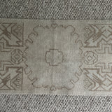 1’4 x 2’9  Vintage  Oushak Rug Muted Gray & Taupe 4905